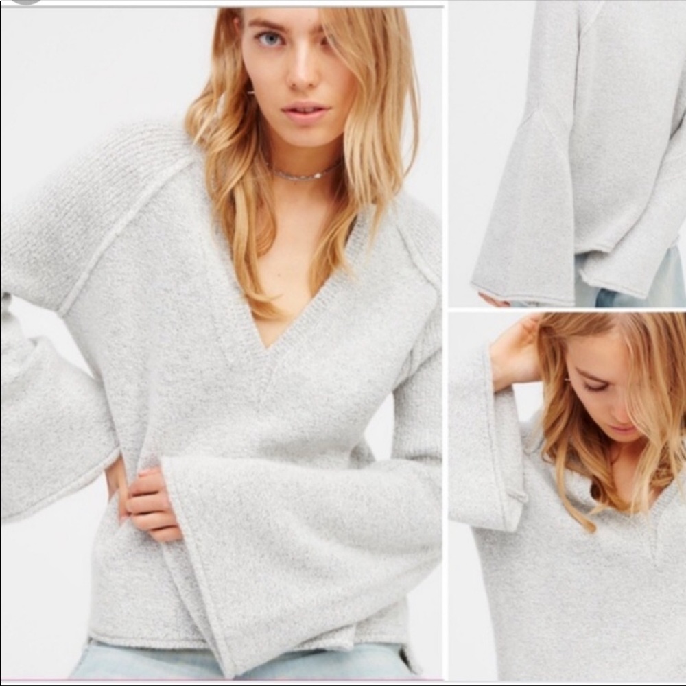 Free People knit sweater v neck